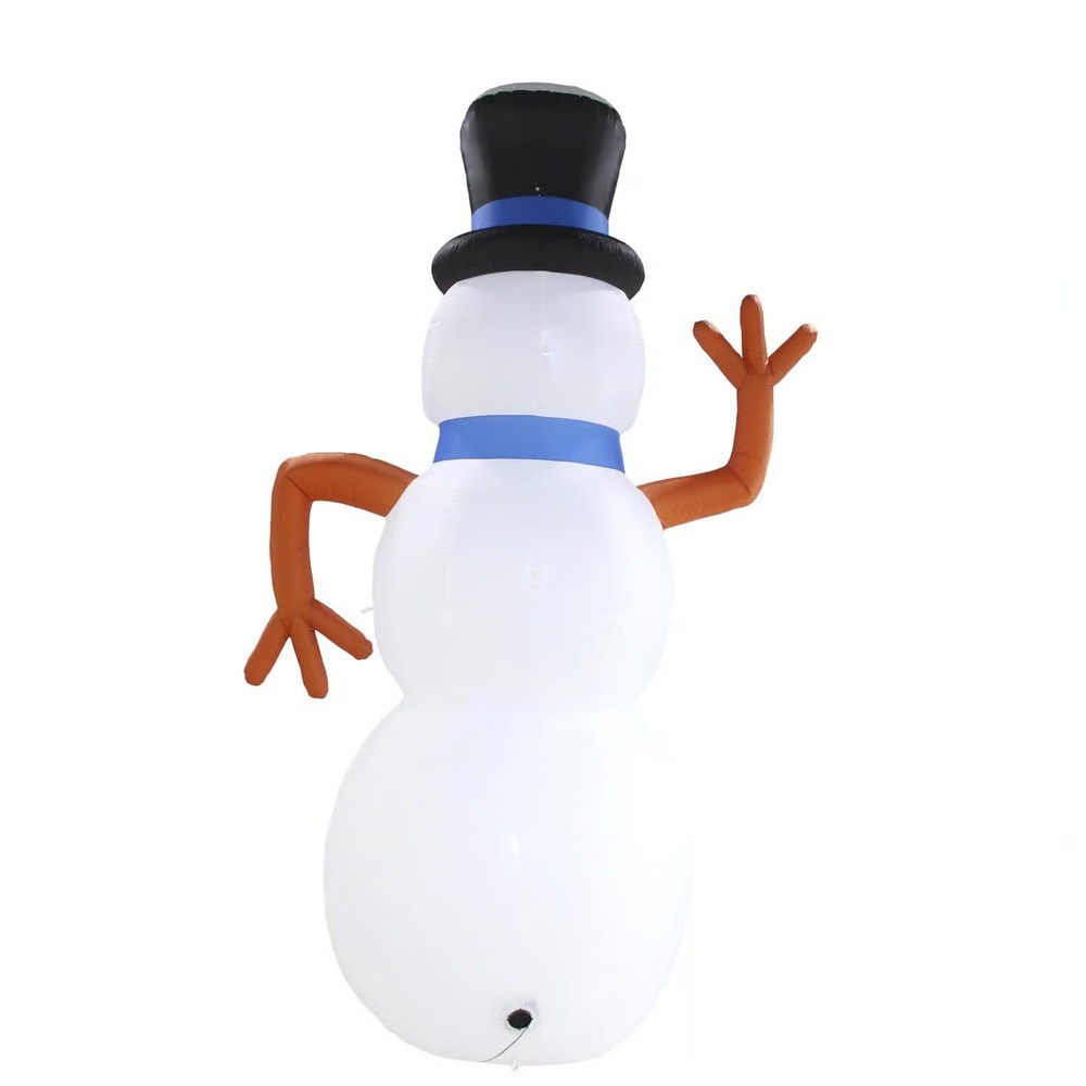20' Inflatable Giant Christmas Snowman w/ Top Hat Blue Scarf LED Yard Decoration - Picture 4 of 11